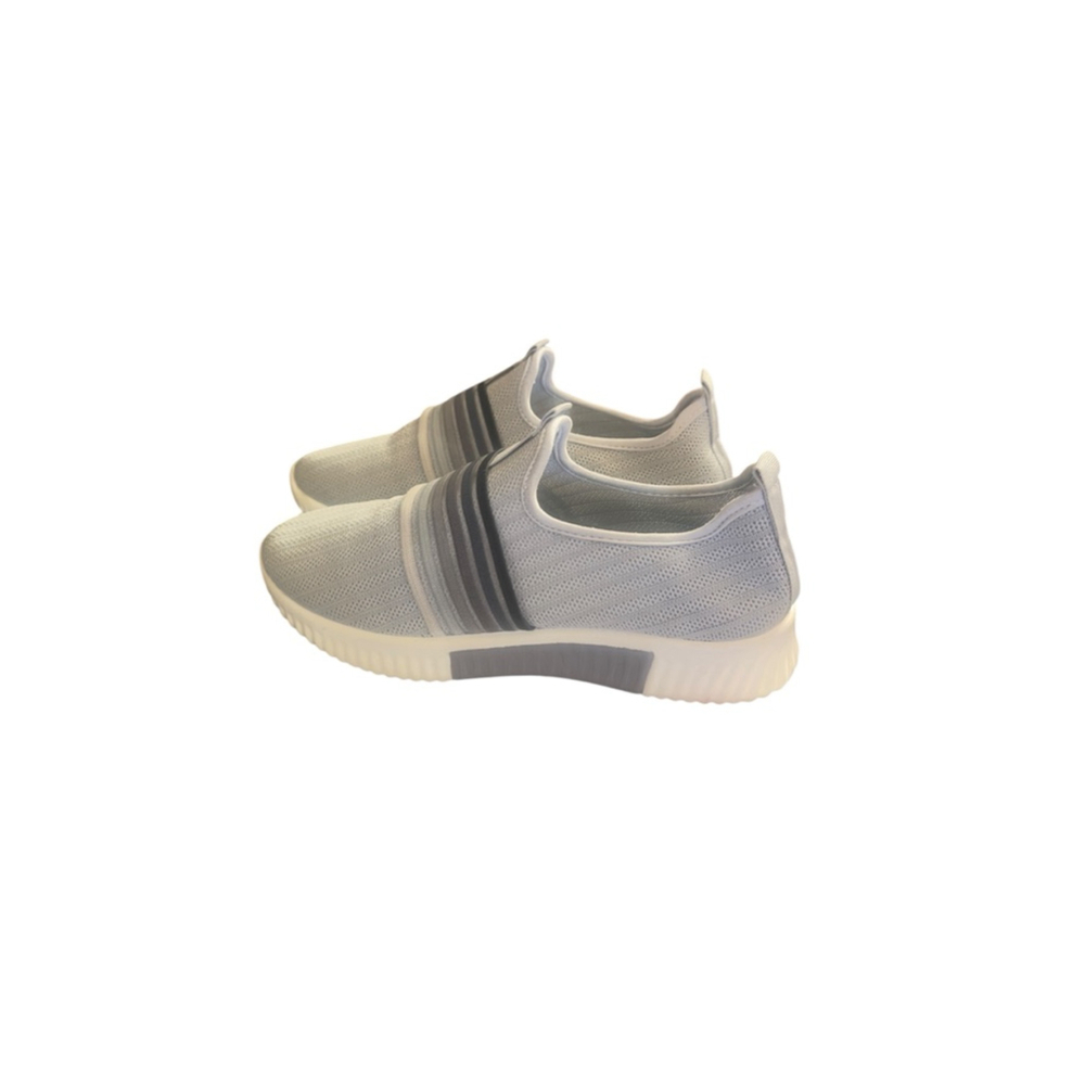 Women's Unbranded Light Grey & Dark Grey Slip-On Sneakers Sz 9 - Picture 2 of 7